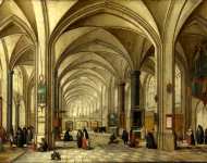 Hendrick van Steenwyck the Younger and Jan Brueghel the Elder - The Interior of a Gothic Church looking East (1)